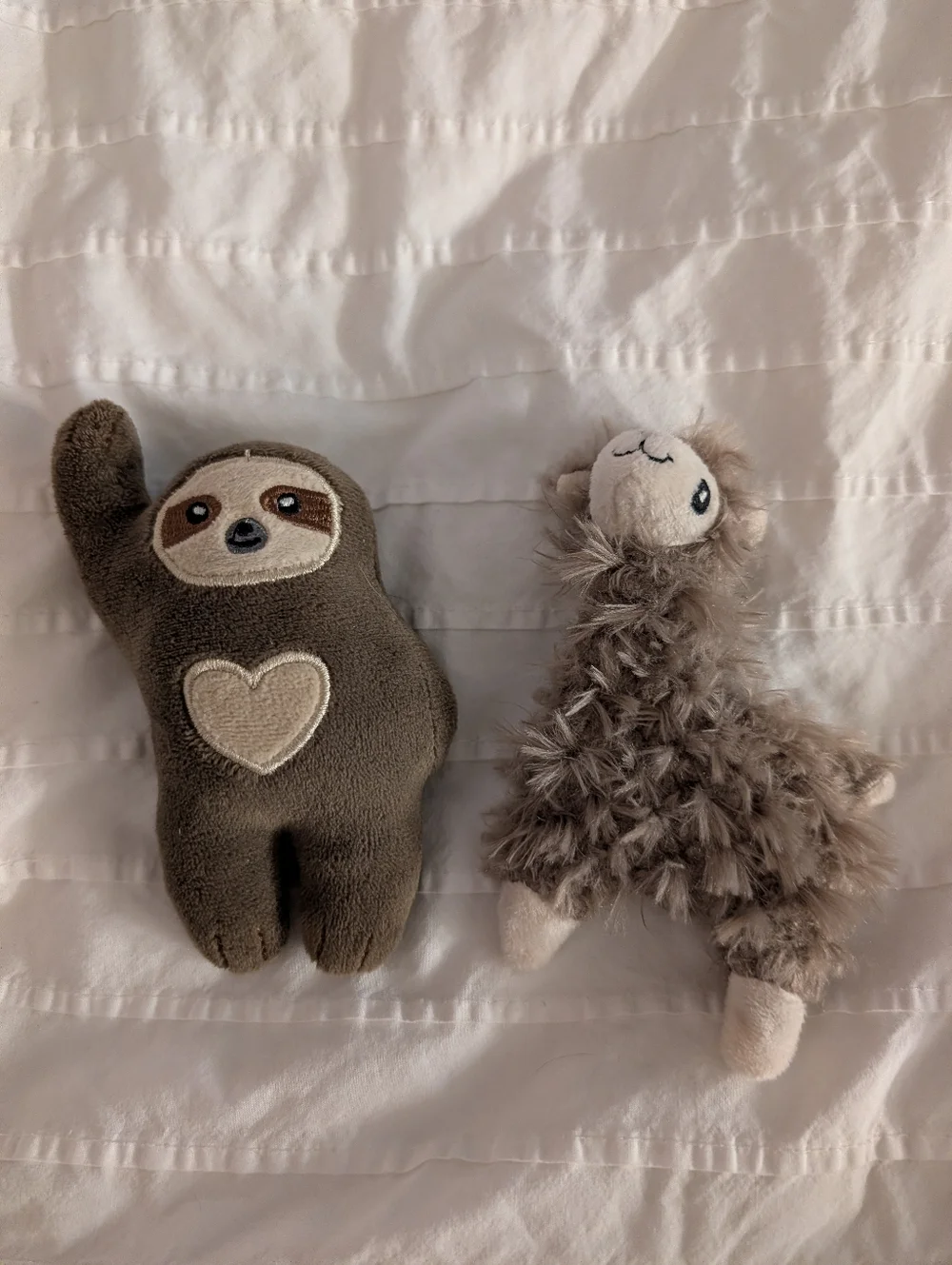 Two Adorable Small Dog Toys - Sloth & Llama - For Small Or XSmall Dogs Only